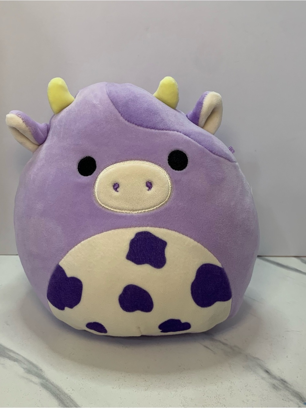 Purple Plush Cow Squishmallow-Style Stuffed Animal no tag 8"